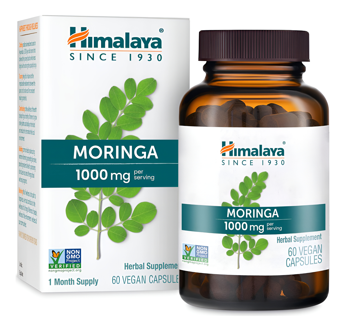 Himalaya Moringa, 60 Cápsulas, Superalimento Verde Para Apoyo Antioxidante Y Bienestar, 1000 Mg, Suministro De 1 Mes
