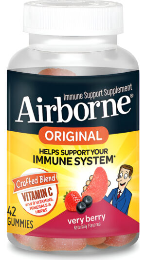Airborne 42 Gomitas De Vitamina C De 750 Mg Para Adultos, Suplemento De Apoyo Inmunológico