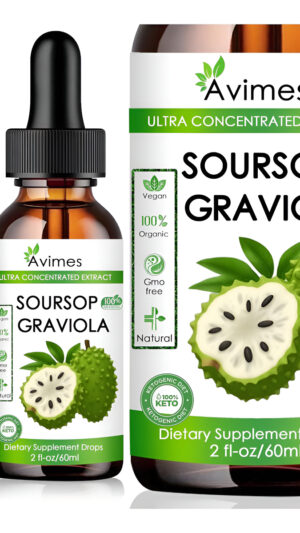 Avimes Graviola - Extracto Líquido De Gota De Aceite De Guanábana Para Renovación De La Salud Celular, 60 Ml