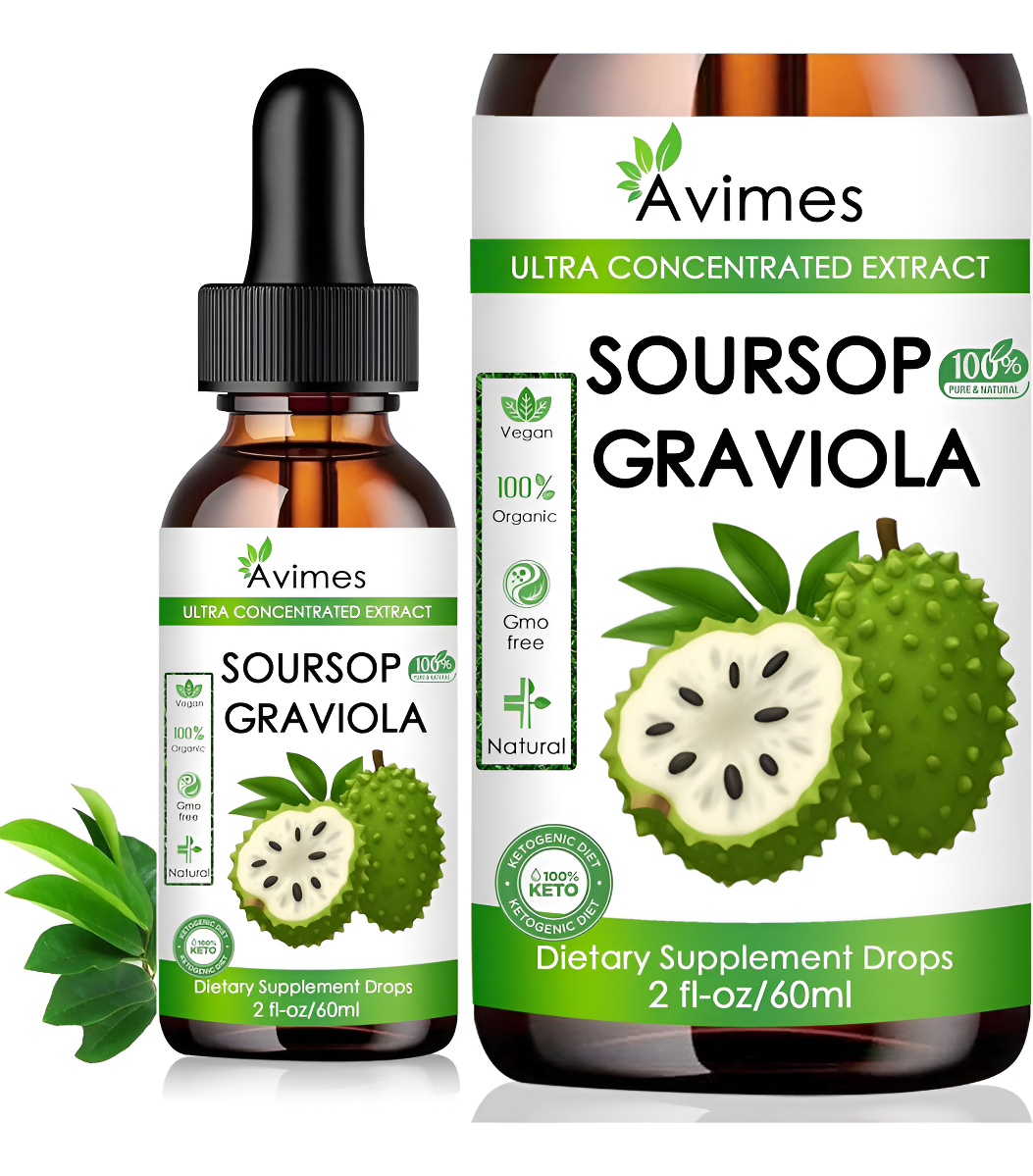 Avimes Graviola - Extracto Líquido De Gota De Aceite De Guanábana Para Renovación De La Salud Celular, 60 Ml