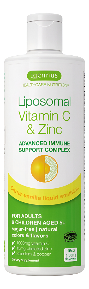 Vitamina C Liposomal C 1000 Mg Y Zinc Bisglicinate Por Igenn