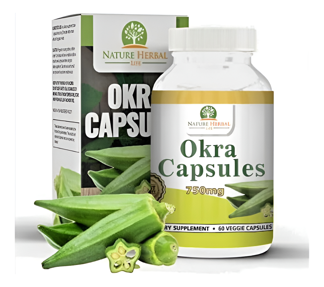 Cápsulas De Okra Natural 750 Mg. Una Botella. 60 Cápsulas Vegetarianas. Okra (abelmoschus Esculentus)