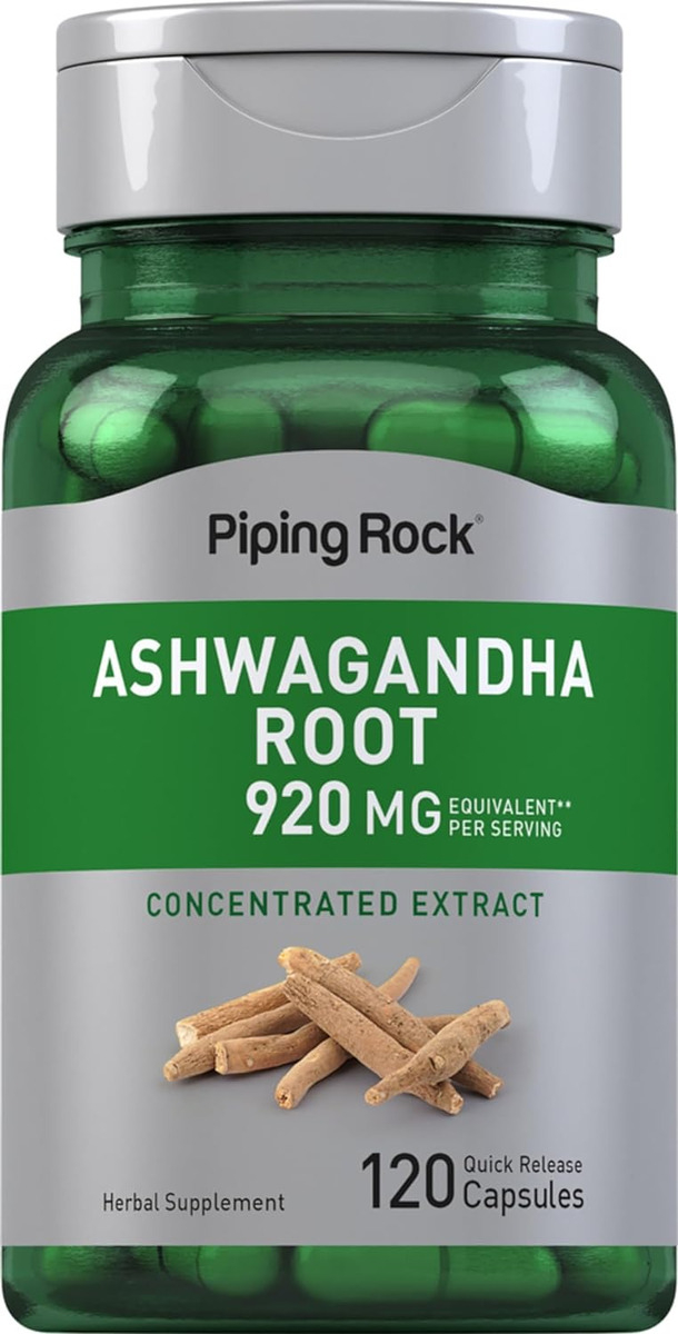 Piping Rock Suplemento Ashwagandha | 920 Mg | 120 Cápsulas | Sin Omg, Sin Gluten