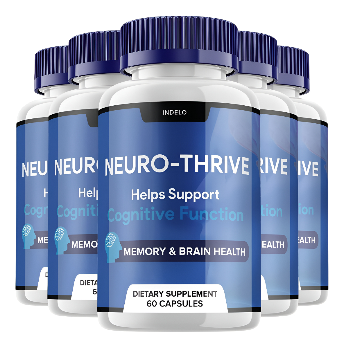 (5 Unidades) Neuro Thrive Brain Supplement, Neuro Thrive For Memory Formula, Neuro-thrive Pqq Para Reducir Los Efectos