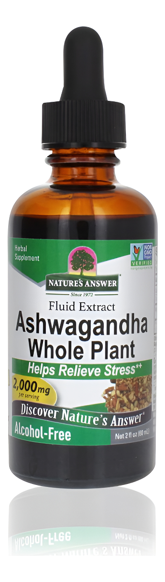 Nature's Answer Raíz De Ashwagandha | Suplemento De Hierbas | Sin Gluten, Sin Alcohol Y Vegano 2 Onzas (paquete De 2)