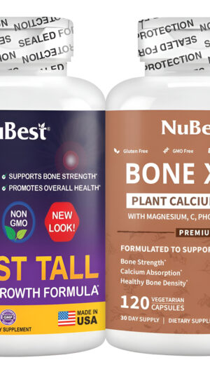 Nubest Bone Xtra - 120 Cápsulas Veganas Altas - 60 Cápsulas] Paquete Para Crecimiento De Altura Y Salud Ósea Para Mayor