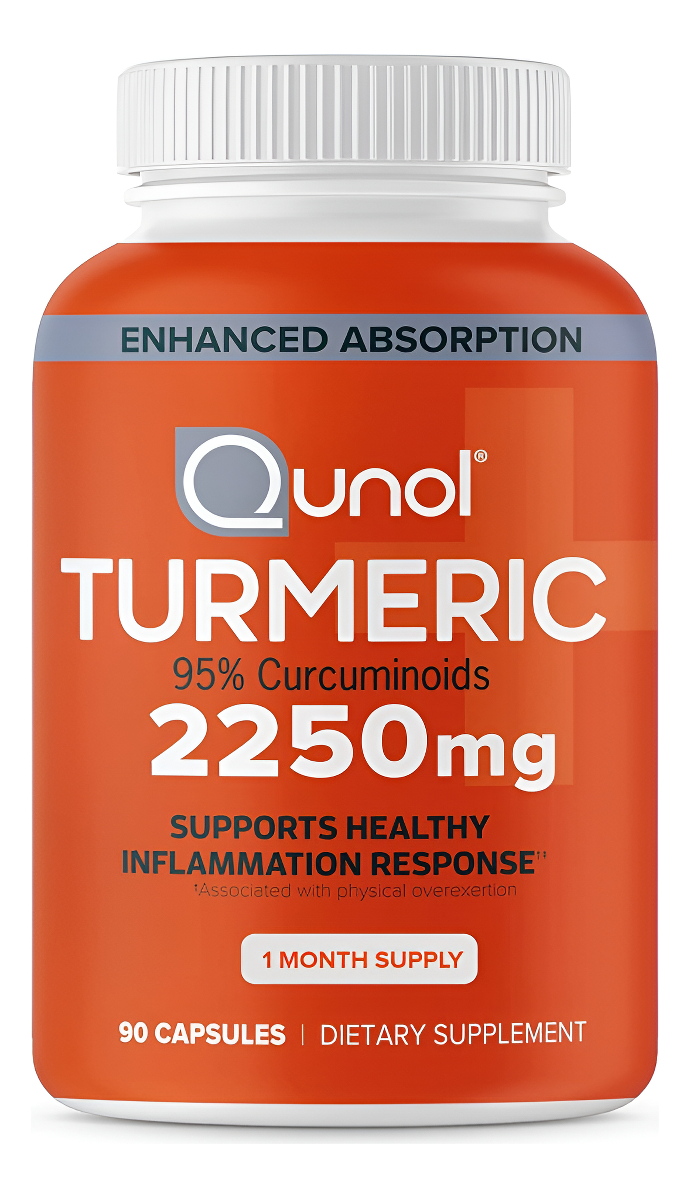 Qunol Curcumina De Cúrcuma Con Bioperina 2250 Mg 90 Cápsulas