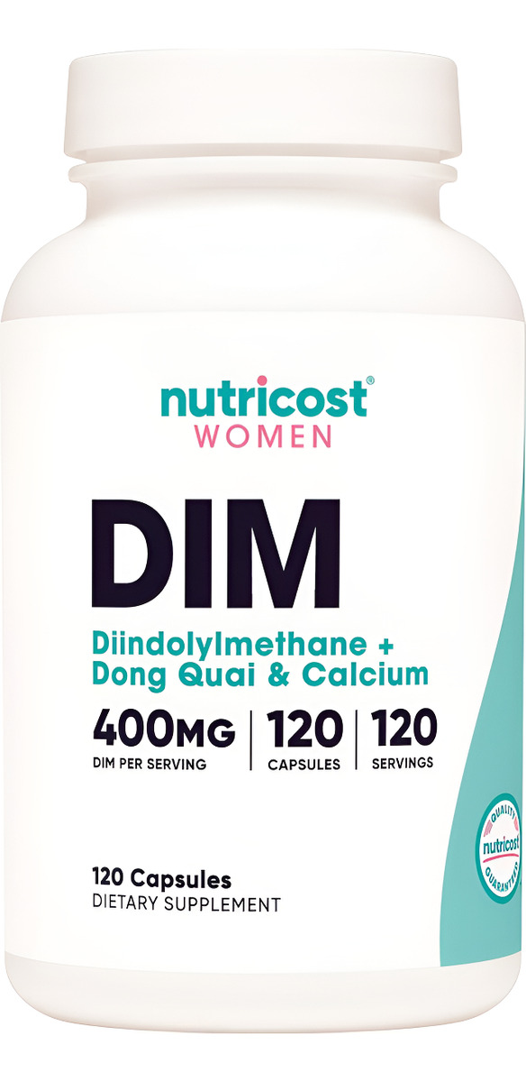 Nutricost Suplemento Dim De Diindolilmetano Para Mujeres De 400 Mg, 120 Cápsulas, Con Dong Quai, Calcio Y Cohosh Negro,