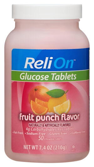 Relion - Tabletas De Glucosa - Sabor Fruit Punch  50 Unidades