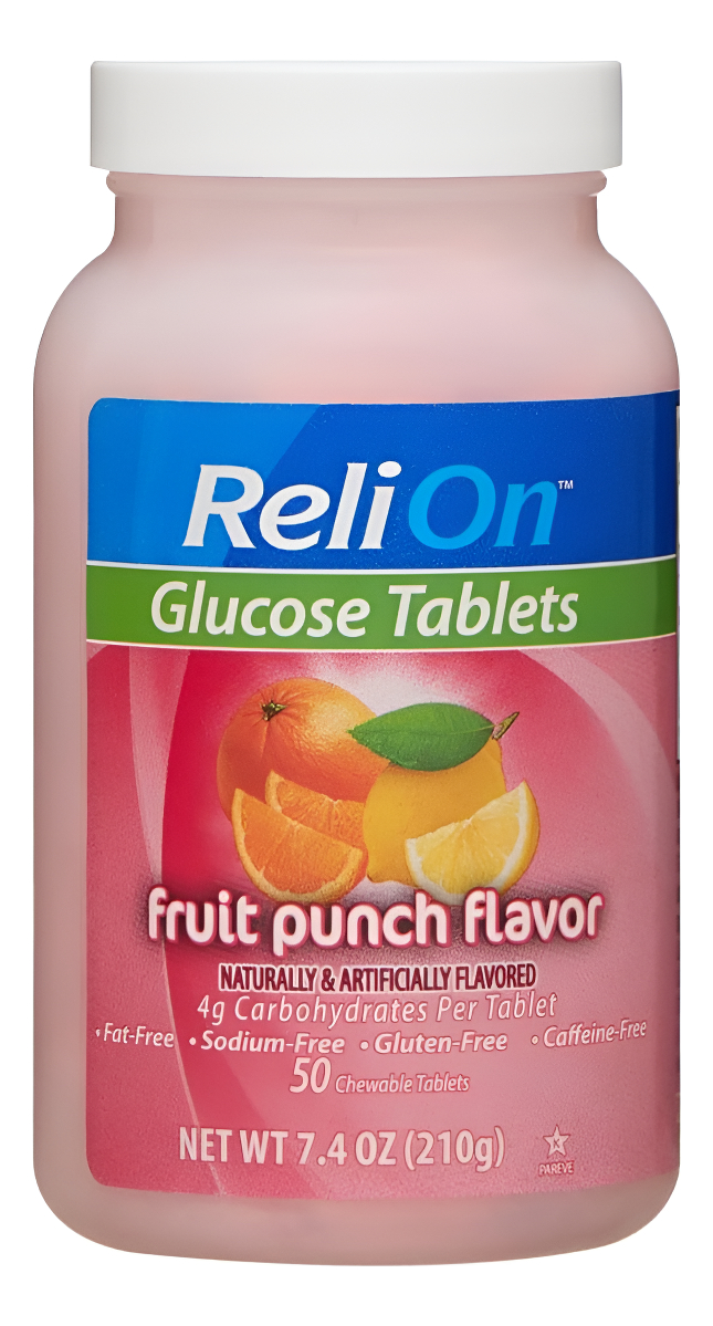 Relion - Tabletas De Glucosa - Sabor Fruit Punch 50 Unidades