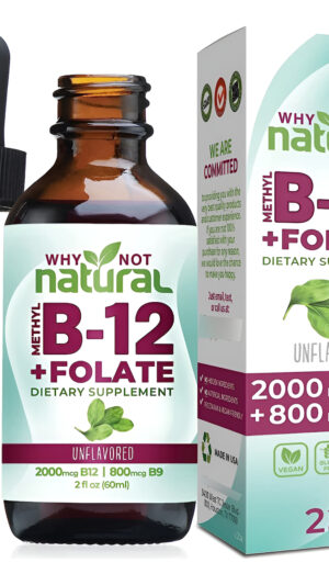 Why Not Natural Vitamina Orgánica B12 + Folato Líquido Sublingual