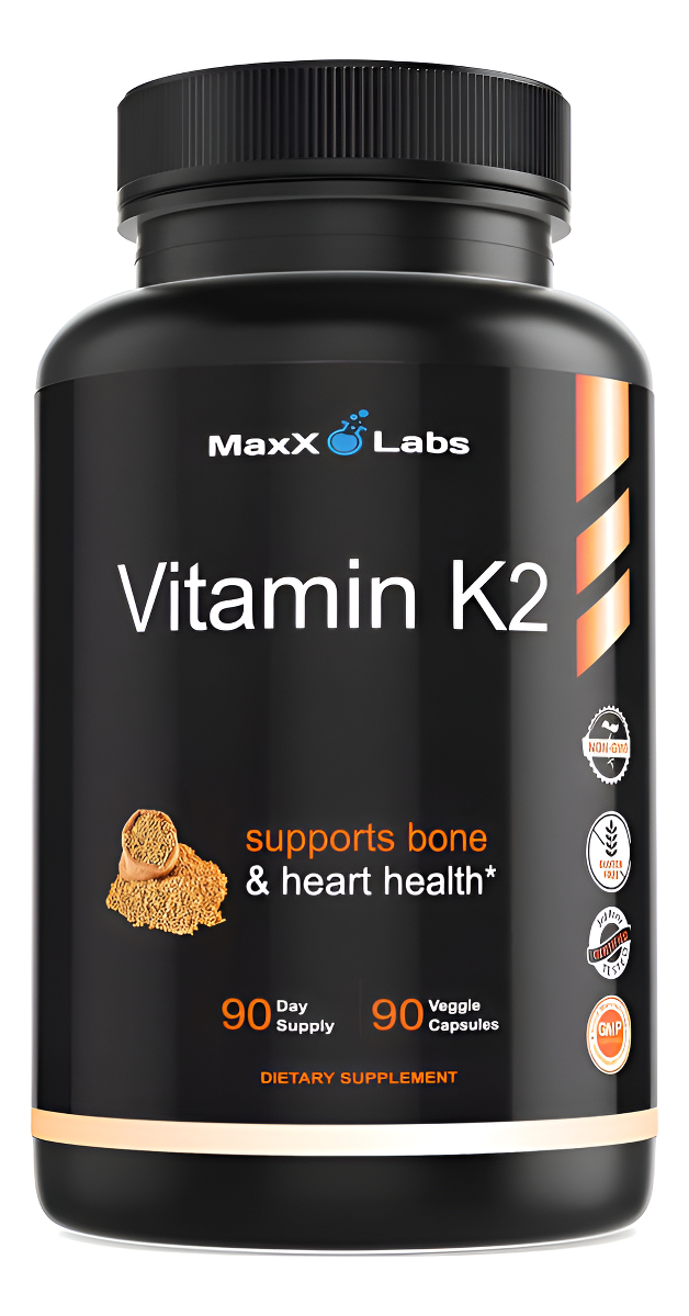 Maxx Labs Suplemento De Vitamina K2 Mk7, Mk4 Y Calcio