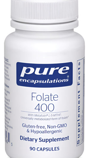Pure Encapsulations Folato 400 | Suplemento De Metafolina L-5-mthf Para Apoyar La Salud Cardiovascular, Celular Y Neura