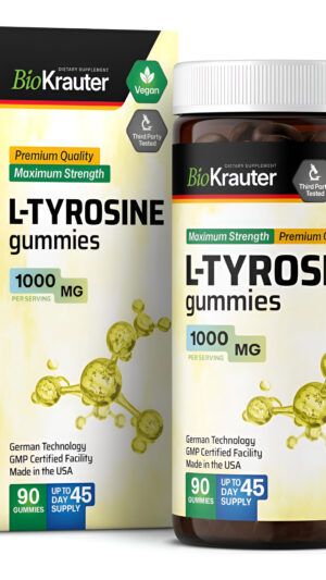L - Gomitas De Suplemento De Tirosina, Apoyo Al Estado De Ánimo Y Cognitivo, L-tirosina De 1000 Mg Para Impulso De Ener