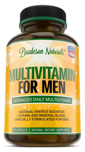 Men's Multivitamin Supplement For Energy, Focus And Performance. Mens Vitamins A, C, D, E & B12, Zinc, Calcium, Magnesi