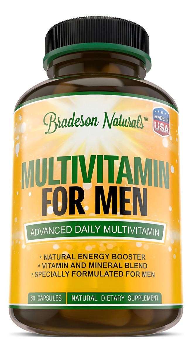 Men's Multivitamin Supplement For Energy, Focus And Performance. Mens Vitamins A, C, D, E & B12, Zinc, Calcium, Magnesi