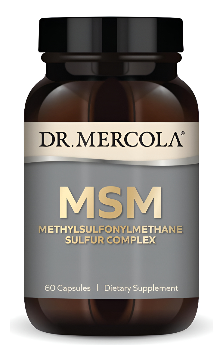 Dr. Mercola, Msm - Suplemento Dietético De Complejo De Azufre De Metilsulfonilmetano, 30 Porciones (60 Cápsulas), Sin O