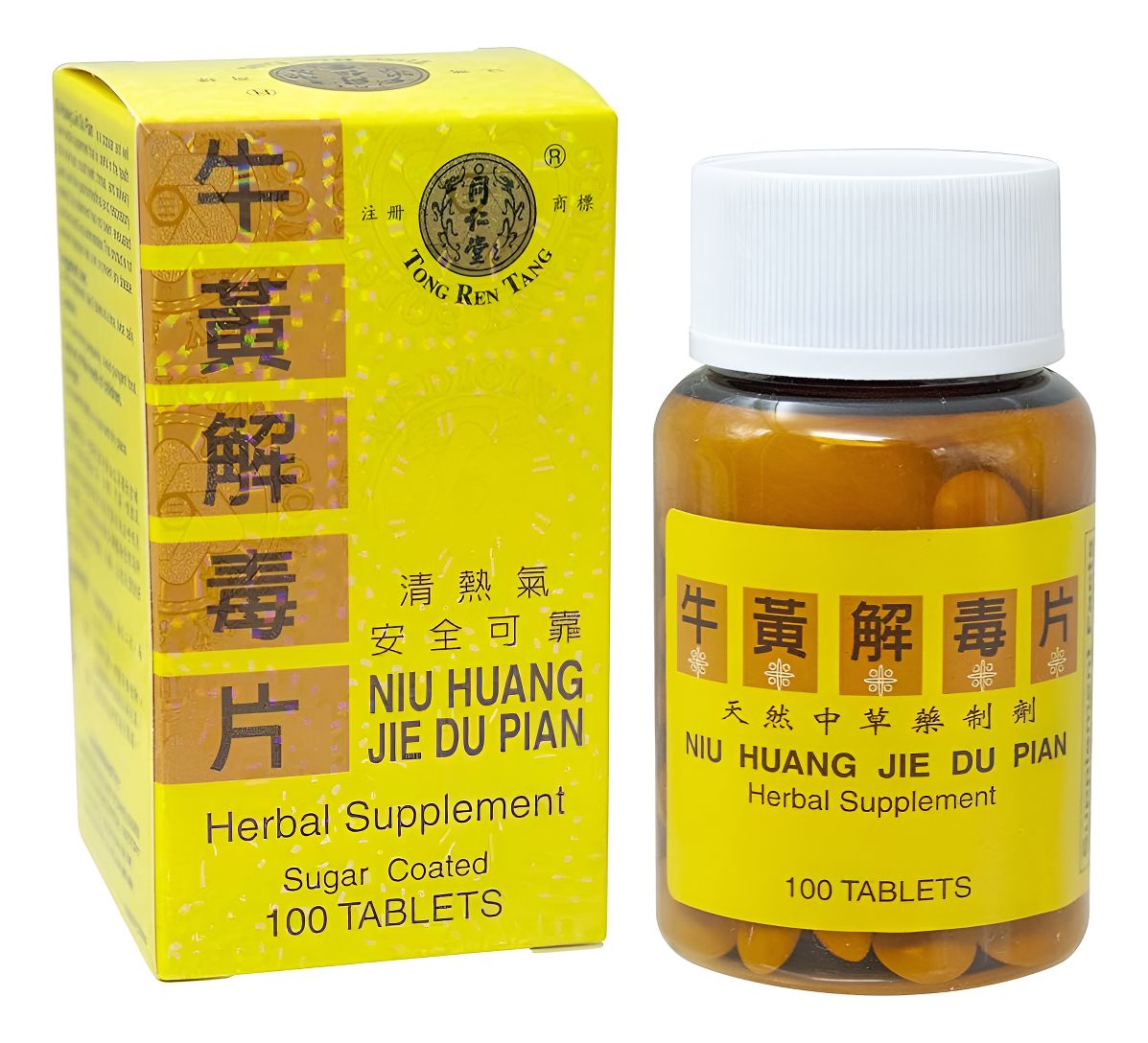 Tong Ren Tang Niu Huang Jie Du Pian, Apoya La Salud Del Oído Interno, Los Dientes De La Boca Y La Garganta, 100 Tableta