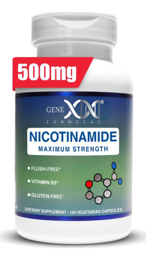 Genex Nicotinamida 500 Mg 100 Cápsulas De Niacina Sin Descarga Vitamina (no Ribósido Ni Mononucleótido)