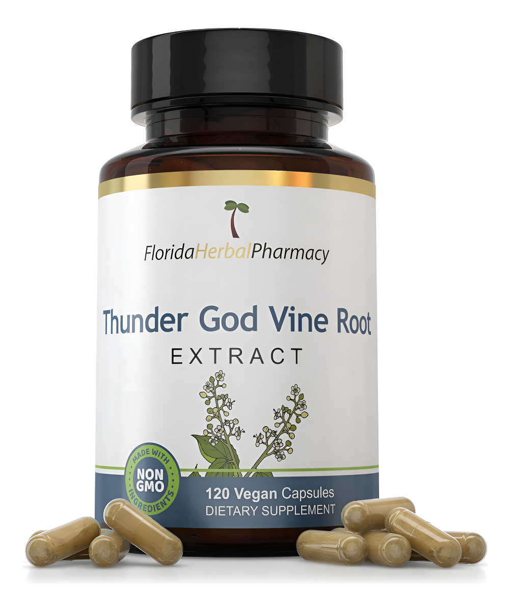 Florida Herbal Pharmacy, Thunder God Vine Root Extract Cápsulas 10:1 (120 Cápsulas) 500 Mg Por Cápsula, 1000 Mg Por Por