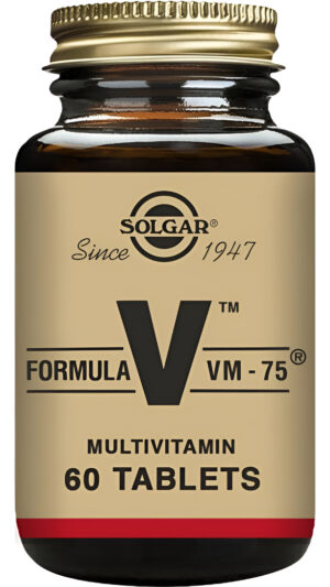 Solgar Fórmula Vm-75, 60 Tabletas  Multivitamínico Con Minerales Quelados  Vitamina A, B6, B12, C, D, E  Biotina, Ma