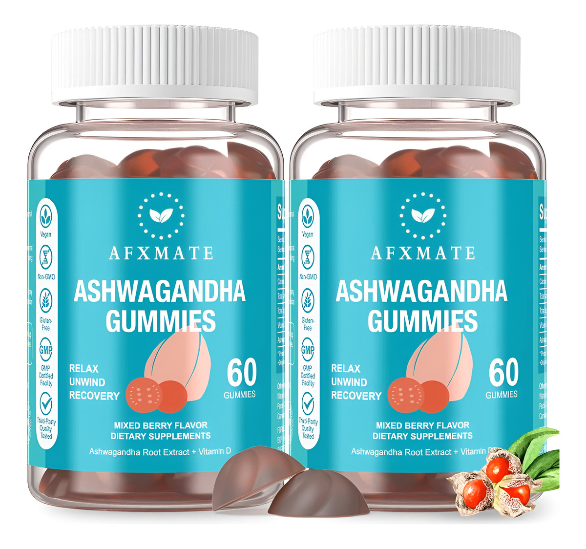 Ashwagandha Gomitas Y Gomitas De Vitamina D Para Hombres Y Mujeres, 120 Unidades, Para Aliviar El Estrés, Mejorar El Su