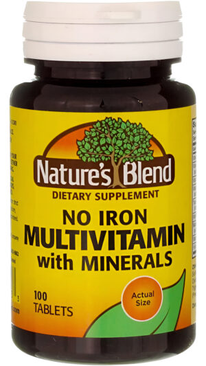 Nature's Blend Múltiples Vitaminas Con Minerales Sin Hierro, 100 Tabletas