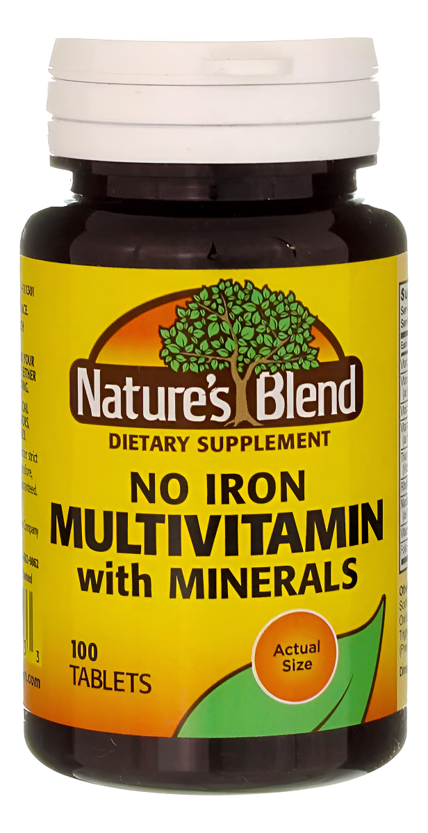 Nature's Blend Múltiples Vitaminas Con Minerales Sin Hierro, 100 Tabletas