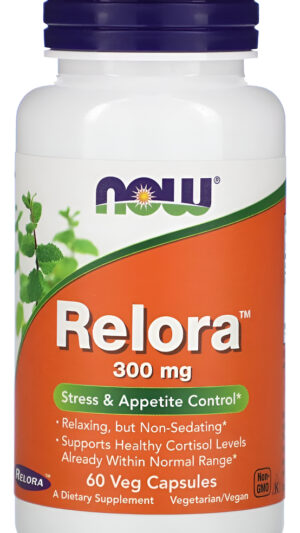 Now Supplements, Relora 300 Mg (una Mezcla De Extractos Vegetales De Magnolia Officinalis Y Phellodendron Amurense), 60