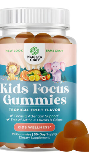 Gomitas Veganas De Enfoque Cerebral Para Niños, Suplemento De Enfoque Para Niños Con Fosfatidilserina, Bacopa Monnieri,