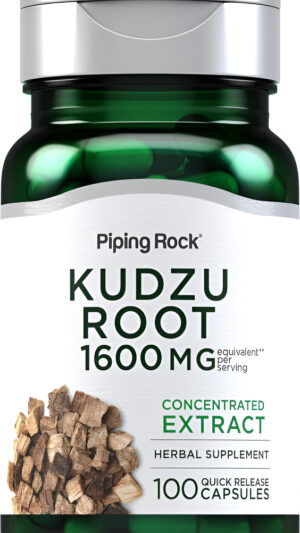 Piping Rock Cápsulas De Raíz Kudzu De 1600 Mg | 100 Unidades | Pastillas De Extracto | Suplemento Sin Omg, Sin Gluten