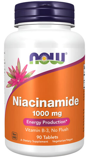Now Foods Suplementos, Niacinamida (vitamina B-3) 1000 Mg, Producción De Energía*, 90 Tabletas