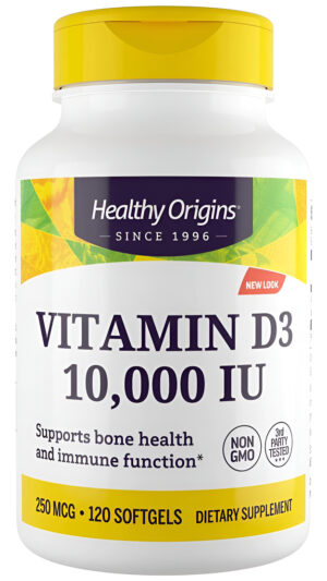 Origins Saludables Vitamina D3 10,000 Iu (no Ogm, Alta Poten