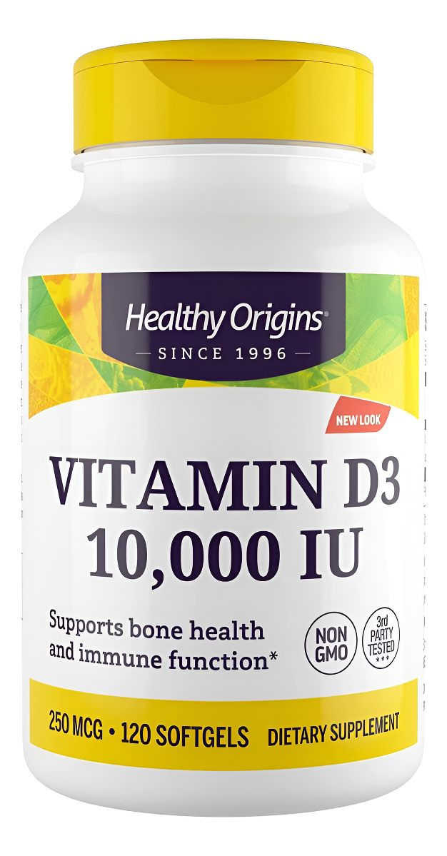 Origins Saludables Vitamina D3 10,000 Iu (no Ogm, Alta Poten