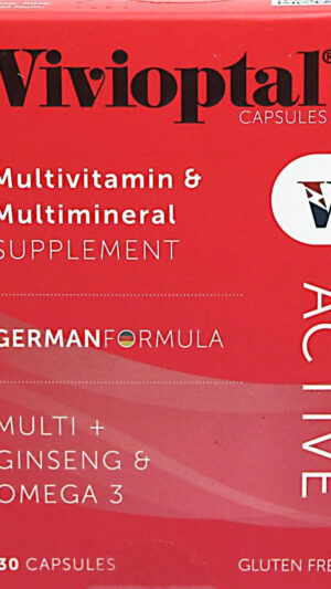 Vivioptal Active, 30 Cápsulas Blandas, Ginseng Y Omega 3, Multivitamínico Y Multimineral, Sin Gluten