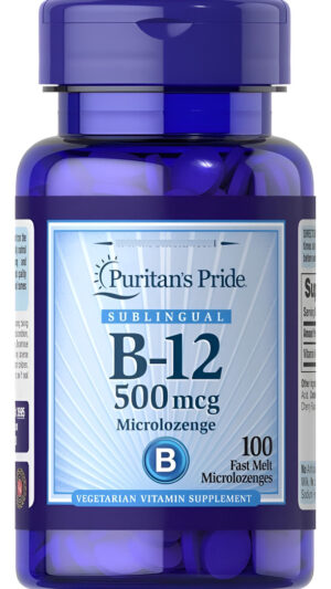 Puritan's Pride Vitamina B-12 500 Mcg Sublingual, 100 Micropastillas