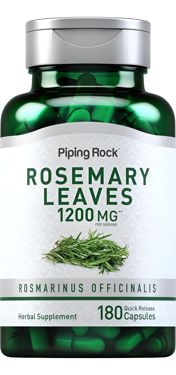 Piping Rock Hojas De Romero 1200 Mg | 180 Cápsulas | Extracto De Plantas De Hierbas | Suplemento Sin Omg, Sin Gluten