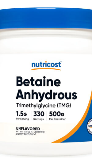 Nutricost Betaína Anhidra Trimetilglicina (tmg) Polvo 17.64 Oz