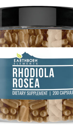 Earthborn Elements Extracto De Raíz De Rhodiola Rosea 200 Cápsulas, Puro Y Sin Diluir, Sin Aditivos
