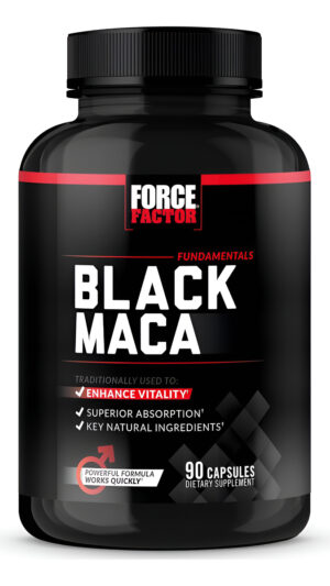 Force Factor Raíz De Maca Negra De 1000 Mg, Suplemento De Vitalidad Para Hombres Con Extracto De Pimienta Negra Para Ab