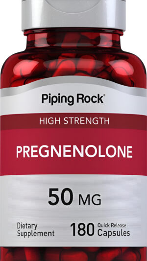 Piping Rock Pregnenolone 50 Mg | 180 Cápsulas | Suplemento De Apoyo Hormonal | Sin Omg, Sin Gluten