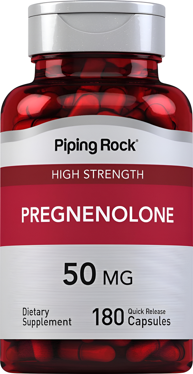 Piping Rock Pregnenolone 50 Mg | 180 Cápsulas | Suplemento De Apoyo Hormonal | Sin Omg, Sin Gluten