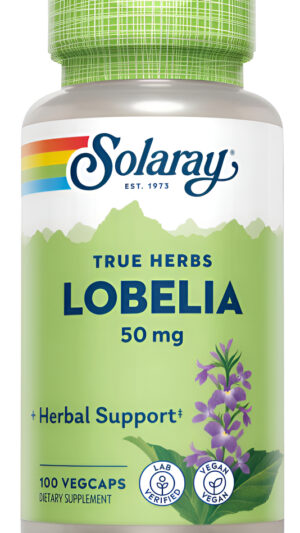 Solaray Lobelia Aerial 50mg | Apoyo Saludable Para La Función Respiratoria Y Bronquial | Raíz De Jengibre Para Mayor Ap