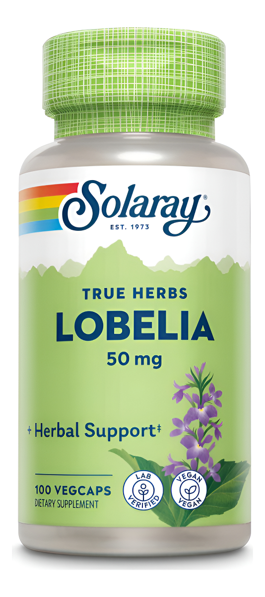 Solaray Lobelia Aerial 50mg | Apoyo Saludable Para La Función Respiratoria Y Bronquial | Raíz De Jengibre Para Mayor Ap