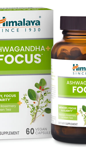 Himalaya Ashwagandha+ Focus With Ashwagandha, Bacopa, Romero Y Té Verde Para La Memoria, Concentración Y Claridad, 60 C