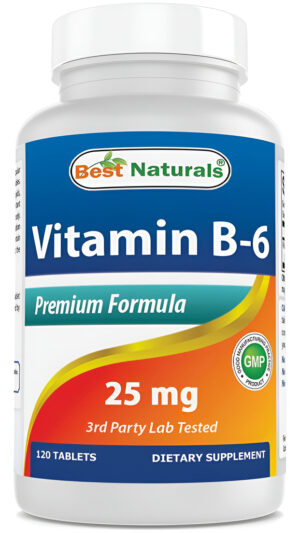 Best Naturals Vitamina B6 25 Mg, 120 Tabletas (120 Unidades (paquete De 1))
