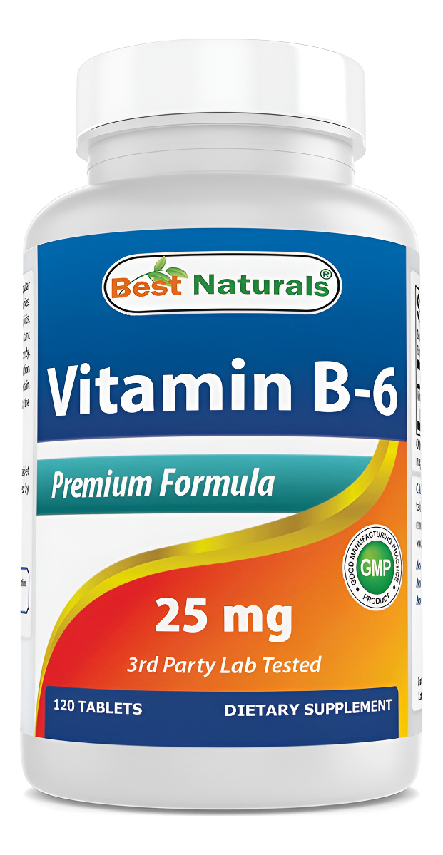 Best Naturals Vitamina B6 25 Mg, 120 Tabletas (120 Unidades (paquete De 1))