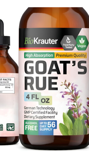 Bio Krauter Tintura De Ruda De Cabra Para La Salud De La Lactancia, Gotas Veganas, Orgánicas Y Sin Alcohol, 4 Fl. Oz.