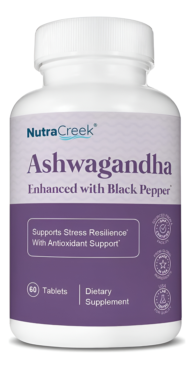 Nutracreek Ashwagandha | Ashwagandha 600mg Por Tableta Con Pimienta Negra Para Absorción. Apoya La Resistencia Al Estrés, Estado De Ánimo Positivo Y