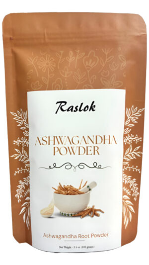 Raslok Polvo De Raíz De Ashwagandha | Polvo De Raíz De Grado A De La Mejor Calidad - Withania Somnifera | Sin Omg, Vegano Y Crudo De La India (3.52 O